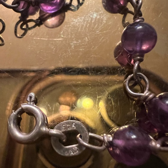 Purple Amethyst Beaded Bracelet - Picture 4 of 6